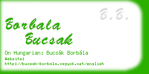 borbala bucsak business card