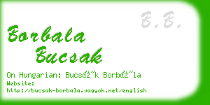 borbala bucsak business card